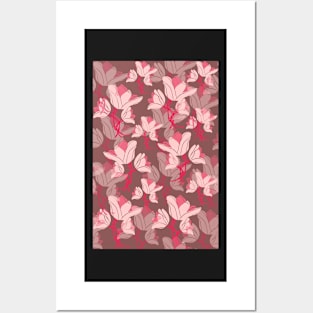 Pink flower pattern Posters and Art